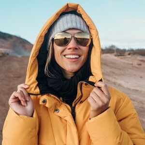 NEW IN CASE Revo Relay S Gold Sunglasses with Polarized Spectra Lens